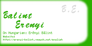 balint erenyi business card